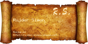 Rujder Simon névjegykártya